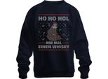Ho Ho Ho Get Me A Whisky Sloth - Ugly Christmas Sweater Maglione Di Natale Unisex, Navy, S