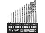 Extol Craft 11140 Punte Per Metallo Con Codolo Esagonale, Set Di 13 Pezzi, 1,5-6,5 Mm, Hss