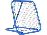 Homcom Rimbalzatore Per Calcio, Rimbalzatore Pieghevole Per Calcio 63 X 63 Cm Porta Calcio Regolabile Per Basket Baseball, Metallo, Blu