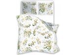 Biancheria Da Letto In Cotone 160X200 Flovery 008 Foglie Bianco Verde 23 Faro
