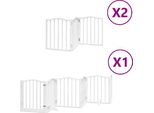 Vidaxl Cancello Per Cani A 12 Pezzi Con Porta Pieghevole Bianco 600 Cm Legno Di Pioppo