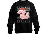 Completo Natalizio Axolotl - Brutto Maglione Natalizio Regalo Di Natale Maglione Unisex, Nero, Xl