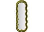 Specchio Da Parete O Da Appoggio In Velluto A Onde 60X160Cm Miki - Verde Scuro