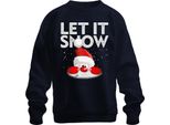 Let It Snow Babbo Natale - Regalo Di Natale Maglione Di Natale Unisex, Navy, 3XL
