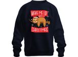 Wake Me Up When It's Christmas Sloth - Regalo Di Natale Maglione Di Natale Unisex, Navy, 3XL