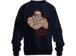 Maglia Di Natale Unisex, Navy, Xxl - Regalo Di Natale: Babbo Natale, Palestra, Babbo Natale