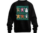 Renna Babbo Natale Pupazzo Di Neve - Regalo Di Natale Maglione Di Natale Unisex, Nero, Xxl