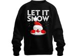 Let It Snow Babbo Natale - Regalo Di Natale Maglione Di Natale Unisex, Nero, Xxl