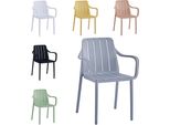 Sedia Da Giardino Vortivo 1 Pezzo Grigio - Impilabile, Resistente Alle Intemperie, Ai Raggi Uv E Fino A 200 Kg. Per Balcone, Terrazza, Giardino E Sala Da Pranzo.