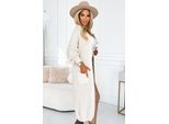 Numoco Cardigan Donna Bugrol Bianco-Beige Taglia Unica