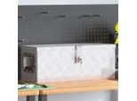 Vidaxl Scatola Portaoggetti Argento 60X23,5X23 Cm Alluminio