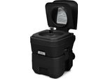 Costway 20L+12L Toilette Da Campeggio Con Serbatoio Delle Acque Reflue Rimovibile, Toilette Portatile Da Campeggio, Toilette Da Viaggio, Toilette Mobile Da Viaggio Per Camper Nero
