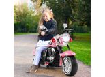 Costway 6V 2,5-3 Km/H Moto Elettrica Bambini Con Faro Regolabile, Suono, Clacson, Specchietto Retrovisore E Pedali, Triciclo Elettrico Moto Polizia Luce Rosa
