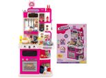Cucina Per Bambini Costway, Cucina Giocattolo Con 95 Accessori, Luci, Suoni, Vapore, Fornelli, Lavello E Funzione Acqua, Cucina Per Bambole, Cucina Giocattolo Per Bambini 3+ Rosa