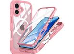 Inf Custodia Rosa 9H In Vetro Temperato Antiurto Per Iphone 17 Con Ricarica Wireless Magnetica