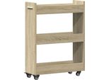 Vidaxl Armadio Con Rotelle Rovere Sonoma 60X22X79 Cm Materiale A Base Di Legno