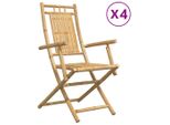 Vidaxl Sedie Da Giardino 4 Pz. Pieghevoli 53X66X99 Cm Bambù
