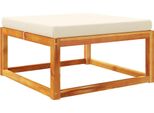 Vidaxl Sgabello Da Giardino Con Cuscino 65X65X29 Cm In Legno Massiccio Di Acacia