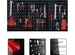 Yuenfong Parete Portautensili In Metallo Forato, 120 X 60 X 2 Cm Parete Portautensili Con Set Di 17 Pezzi Con Ganci E Supporti Per Officina