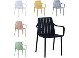 Sedia Da Giardino Vortivo 1 Pezzo Nero - Impilabile, Resistente Alle Intemperie, Ai Raggi Uv E Fino A 200 Kg. Per Balcone, Terrazza, Giardino E Sala Da Pranzo.