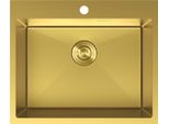Mexen Solix Lavello In Acciaio Inox A 1 Vasca 600 X 500 Mm, Dorato - 6408601000-55