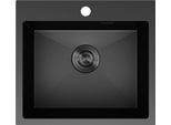 Mexen Solix Lavello In Acciaio Inox 1 Vasca 500 X 450 Mm, Nero - 6402501000-70