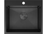 Mexen Solix Lavello In Acciaio Inox 1 Vasca 500 X 450 Mm, Nero Hc - 6402501000-70HC