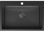 Mexen Solix Lavello In Acciaio Inossidabile A Una Vasca 650 X 450 Mm, Nero Hc - 6403651000-70HC