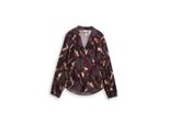Tom Tailor Damen Bluse Mit Muster, Braun, Gemustert, Gr. 38