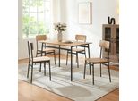Set Da Pranzo 'Pollenev' Tavolo Da Pranzo Da 5 Pezzi Con 4 Sedie 110 X 70 Cm Piano Rettangolare Nero/Rovere