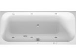 Baignoire BalnéO Duravit Happy D.2, Version à Encastrer, Simple Dos à Droite, BâTi-Support, Garniture De Vidage Et De Trop-Plein, SystèMe Jet, 1700X750Mm, 760313000JS1000, 760313000JS1000