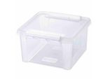 Smartstore Home Clipbox 12, 8 Litri, 28 X 28 X 17 Cm, Con Coperchio Trasparente, Trasparente