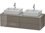 Duravit Xsquare Meuble Sous-Vasque Sur Console Suspendu, Pour Deux Vasques, 4 Tiroirs, 1400X400X548Mm, XS4916B8989, XS4916B8989