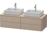 Duravit Xsquare Meuble Sous-Vasque Sur Console Suspendu, Pour Deux Vasques, 4 Tiroirs, 1400X400X548Mm, XS4916B7575, XS4916B7575