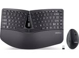 Perixx PERIDUO-606B, Lay. De, Set Tastiera E Mouse, Senza Fili, Ergonomico, Nero