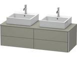 Duravit Xsquare Meuble Sous-Vasque Sur Console Suspendu, Pour Deux Vasques, 4 Tiroirs, 1400X400X548Mm, XS4916B9292, XS4916B9292