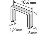 Graffette, Confezione Da 1000, 6 Mm, 10,6X0,52X1,2 Mm