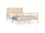 Vidaxl Letto In Legno Massiccio Con Testiera 140X200 Cm