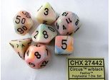 Chessex - Festive - Set Di 7 Dadi - Circo/Nero