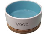 Ciotola Dog Fantasy In Ceramica Bianco-Blu Food Con Sottobicchiere 13 X 5,5 Cm 400 Ml