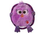 Giocattolo Cane Fantasy Monsters Piatto Pollo Viola Frusciante Con Corda 18 Cm