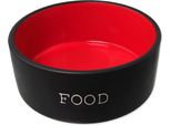 Ciotola In Ceramica Dog Fantasy Nero-Rosso Food 13 X 5,5 Cm 400 Ml