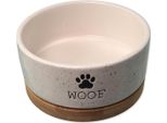 Ciotola In Ceramica Dog Fantasy Bianca Woof Con Sottobicchiere 13 X 5,5 Cm 400 Ml