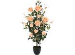 Kunstbaum I.Ge.A. "Rosenbusch Im Topf", Orange, B:45Cm H:115Cm L:45Cm, Obermaterial: 95% Polyester, 5% Kunststoff, Kunstpflanzen, Kunstrosen Kunstpflanzen Rosenstrauch Deko Hochzeit