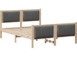 Vidaxl Struttura Letto Marrone E Grigio Scuro 140 X 190 Cm In Legno Di Pino Massiccio