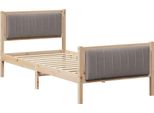 Vidaxl Struttura Letto Marrone E Tortora 90 X 190 Cm In Legno Di Pino Massiccio