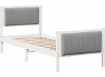 Vidaxl Struttura Letto Bianco E Grigio Chiaro 75 X 190 Cm In Legno Di Pino Massiccio