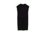 Tom Tailor Damen Strickkleid Mit Stehkragen, Schwarz, Uni, Gr. 38