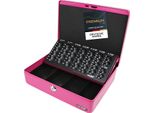 Hmf 10015-15 Cassetta Per Il Contante, Scheda Per Il Conteggio Delle Monete In Euro, Cassetta Per Il Conteggio Del Denaro, 30 X 24 X 9 Cm, Rosa