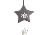Carillon Roba "Rock Star Baby 3"", Ausilio Per Addormentarsi, Stella In Tessuto Lavabile, Decorazione Per Cameretta Bebè Grigio/Bianco"